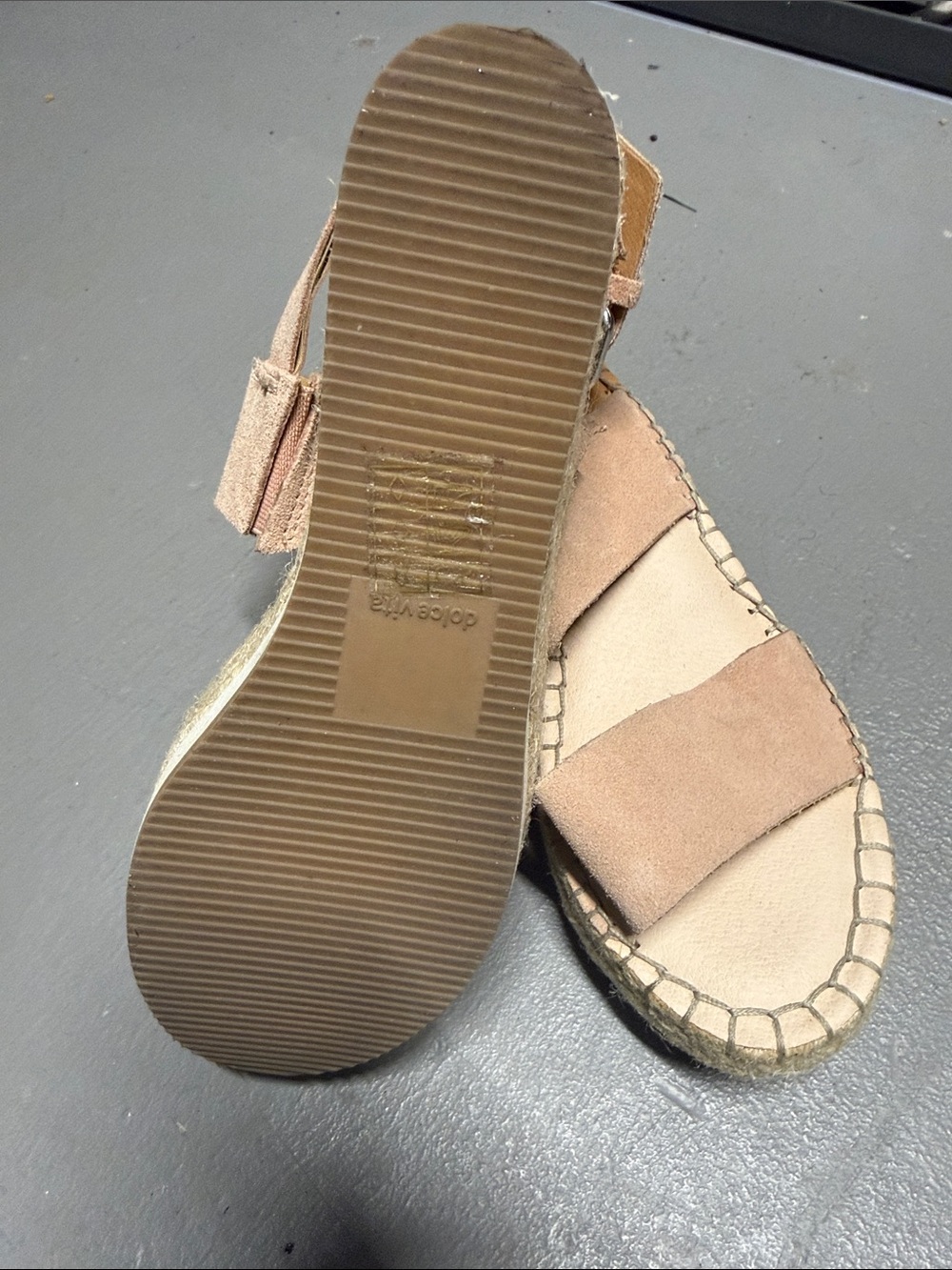 Dolce Vita Taupe Suede Espadrille Sandals - Picture 2 of 7